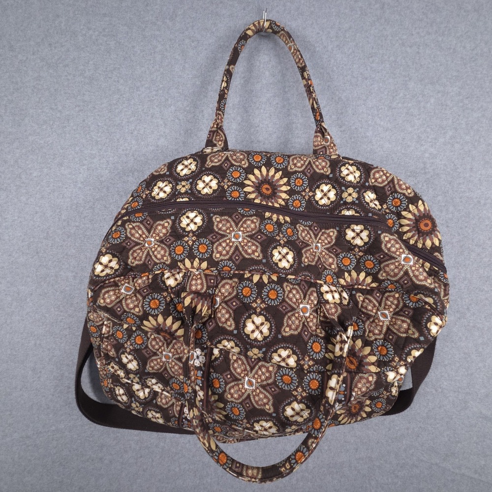 Vera Bradley Canyon Quilted Boho Brown Weekender Traveler Overnight Bag Tote - Picture 9 of 16